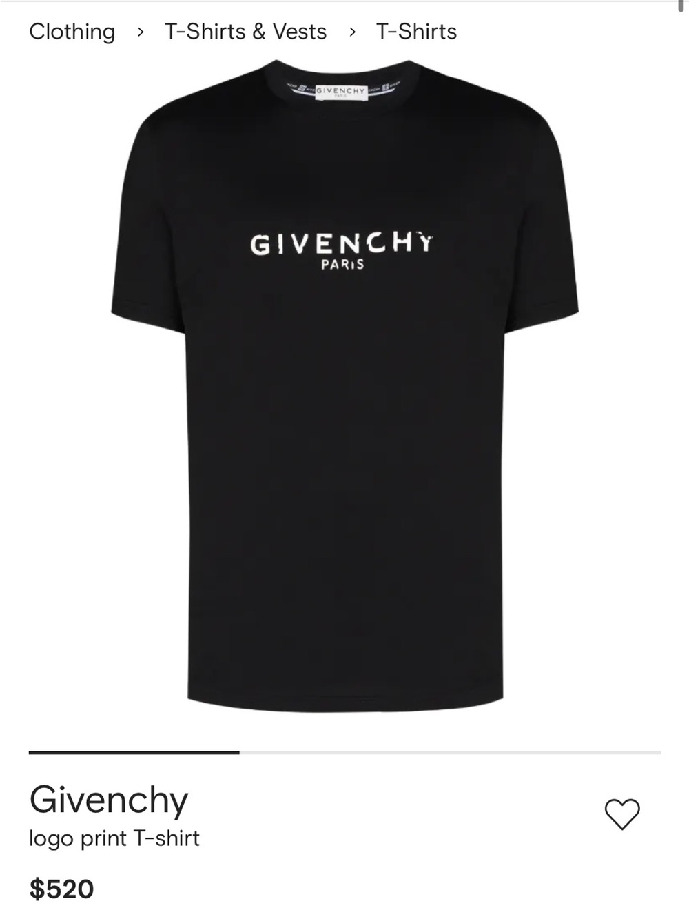 Givenchy Black T-Shirt with White Logo